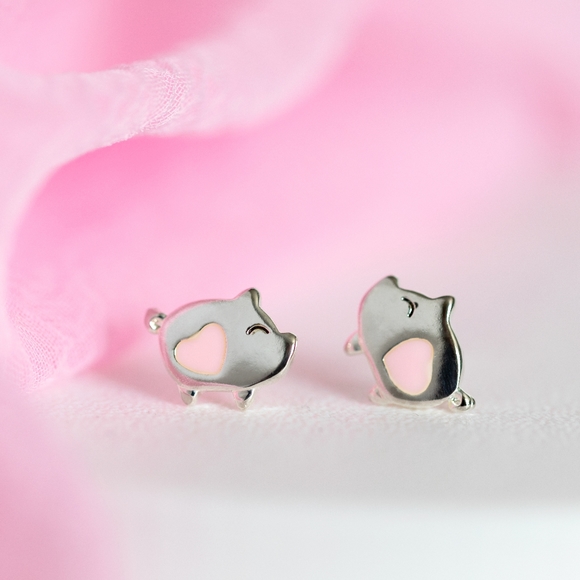 Petite Piggy Earrings - Picture 4 of 8